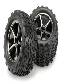 TRAXXAS Traxxas 7174A 1/16 Scale Talon Tires Pre-Glued on Gemini Wheels (Pair)  - Image 1