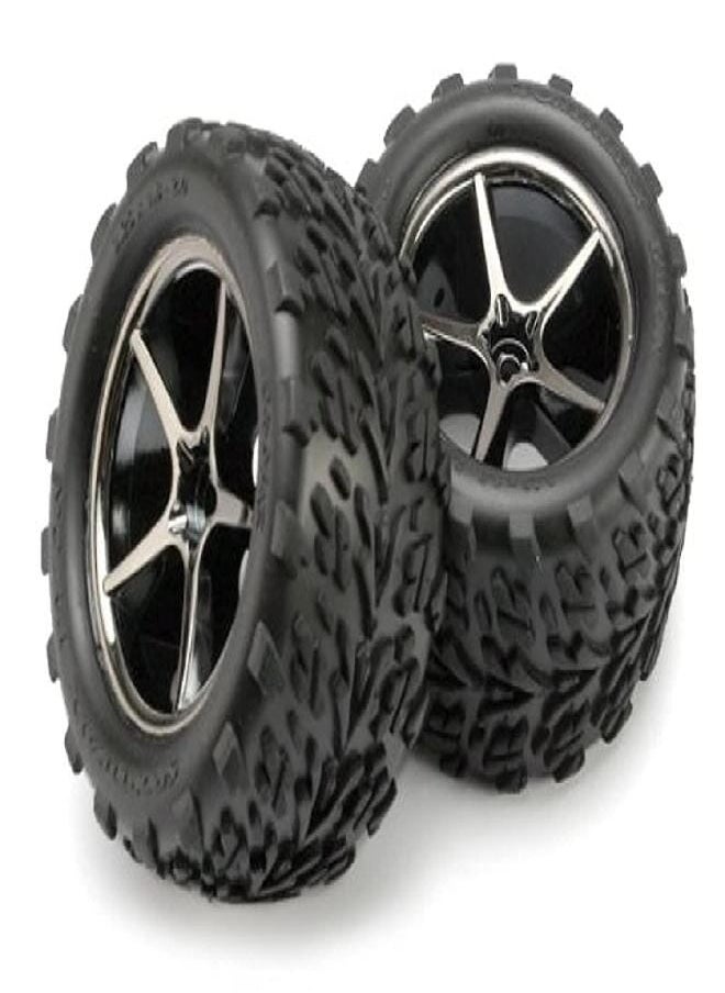 TRAXXAS Traxxas 7174A 1/16 Scale Talon Tires Pre-Glued on Gemini Wheels (Pair)  - Image 1
