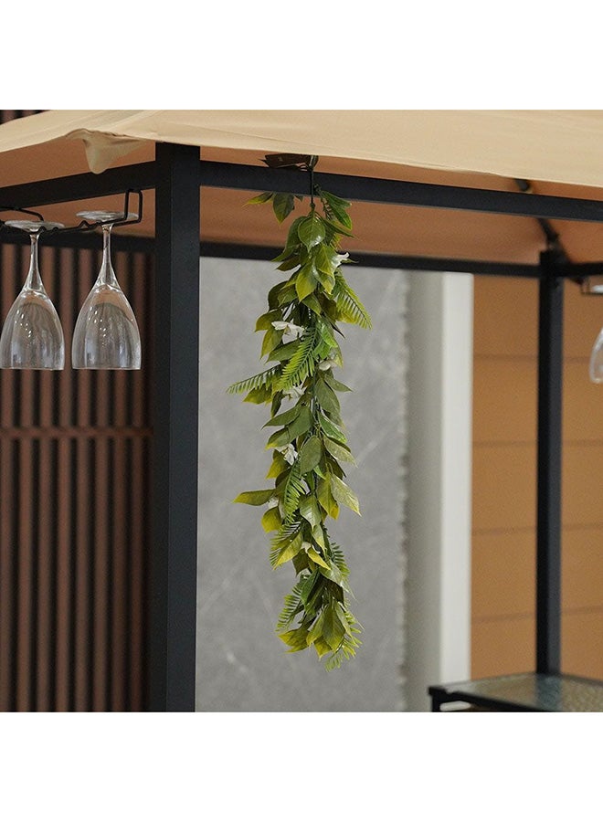 DANUBE HOME Artificial Vines Sakura Hanging Decorative Plastic Plant Decor Uv Resistant Faux Plants Greenery Artificial Plant For Home Garden Indoor Outdoor 60-75 cm Green - Image 4