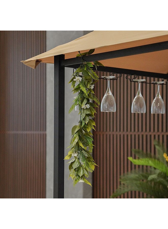 DANUBE HOME Artificial Vines Sakura Hanging Decorative Plastic Plant Decor Uv Resistant Faux Plants Greenery Artificial Plant For Home Garden Indoor Outdoor 60-75 cm Green - Image 2