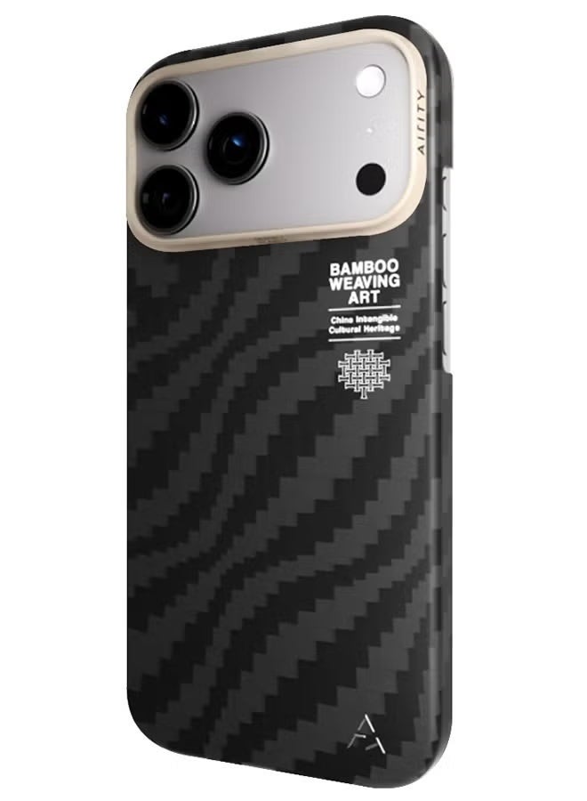 AIRITY Bamboo Fiber Protective Case for iPhone 17 Pro – Ultra Durable Lightweight Shockproof Cover with Premium Design, Slim Fit & Wireless Charging Compatible – Black - Image 5