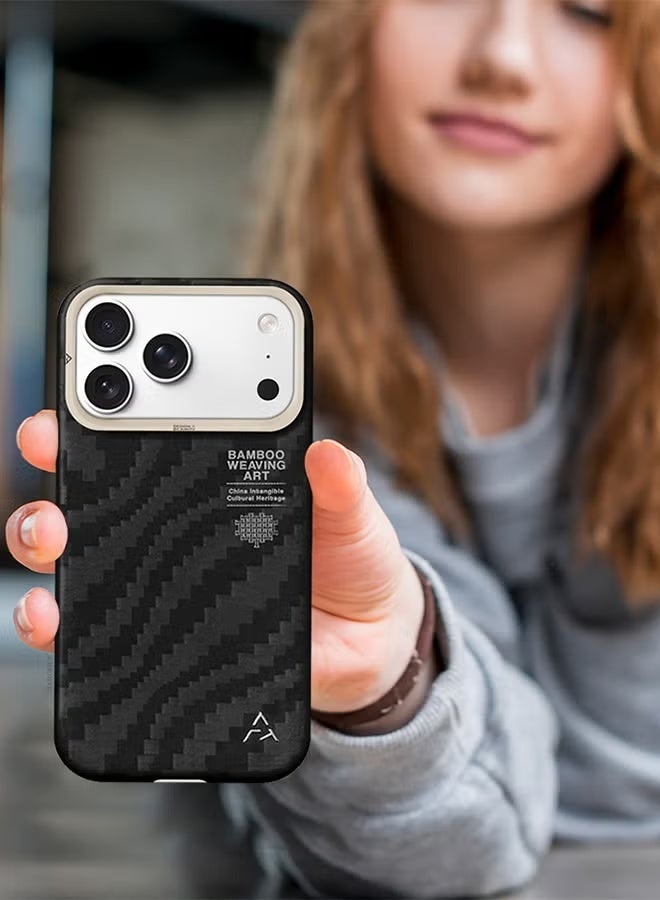 AIRITY Bamboo Fiber Protective Case for iPhone 17 Pro – Ultra Durable Lightweight Shockproof Cover with Premium Design, Slim Fit & Wireless Charging Compatible – Black - Image 3
