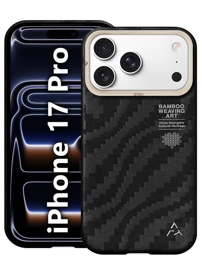 AIRITY Bamboo Fiber Protective Case for iPhone 17 Pro – Ultra Durable Lightweight Shockproof Cover with Premium Design, Slim Fit & Wireless Charging Compatible – Black - Image 1