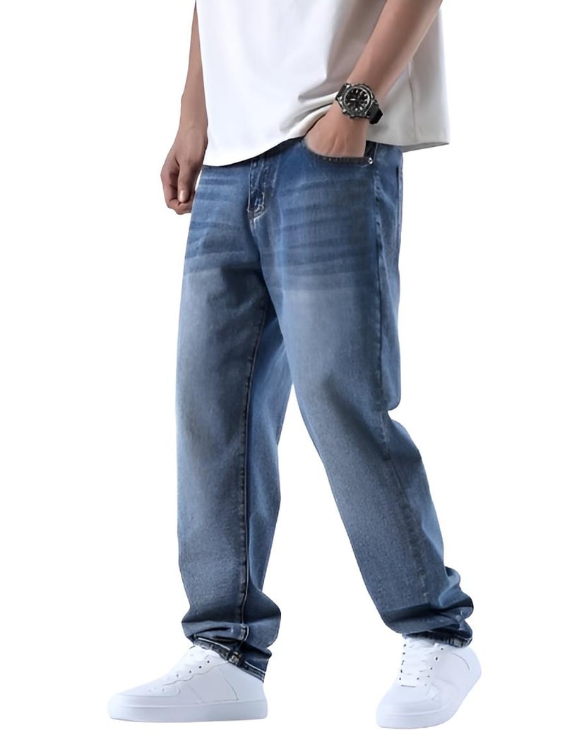 Ben Martin Blue Men Jeans || Baggy Fit Jean's for Man || Loose Fit High Rise Denim || Stretchable Casual Wear Jean,s || Dance Rap Rapping Style Pant for Men || Denim Cotton Jeans 30 (2) - Image 1