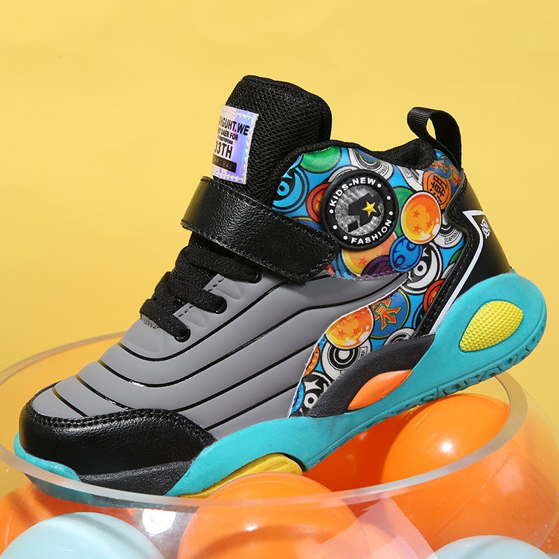 Fujian Manufacturers Boys Shoes 2022 New Sneakers Men'S Autumn Leather Non-Slip High-Top Boys Basketball - Image 3