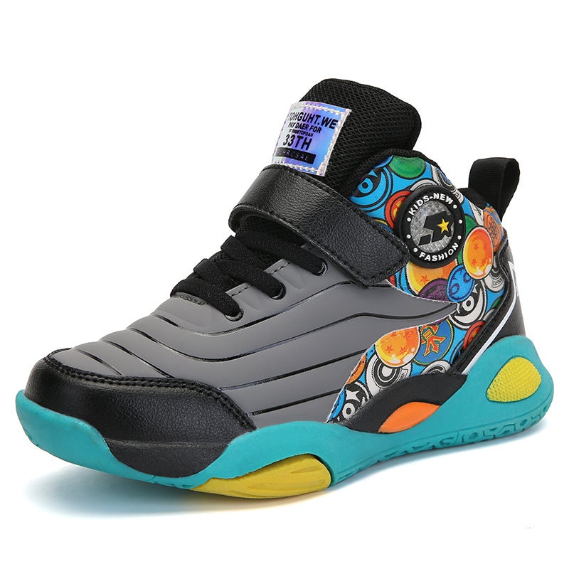 Fujian Manufacturers Boys Shoes 2022 New Sneakers Men'S Autumn Leather Non-Slip High-Top Boys Basketball - Image 1