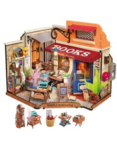 Robotime Rolife 3D Wooden Puzzle Corner Bookstore DIY Miniature House Kit DG164 Decorative DIY Crafts/Birthday Gifts/Home Decor For Girls&Boys Teens&Adults  - Image 1