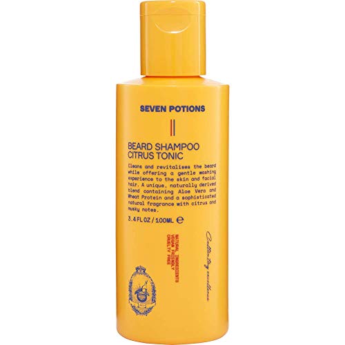 SEVEN POTIONS Beard Shampoo for Men - Gentle Cleansing Wash for a Fresh, Itch-Free Beard - Natural, Vegan Formula (Citrus Tonic, 3.4 Fl Oz) - Image 1