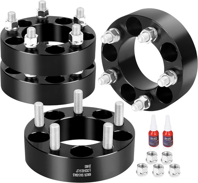 EZISOE 1.5inch 5x4.5 Wheel Spacers 82.5mm Hub Bore with 1/2-20 Studs for TJ YJ XJ MJ KJ KK ZJ, 5x114.3 Forged Wheel spacers for Wrangler Ranger Explorer Mustang Edge - Image 1