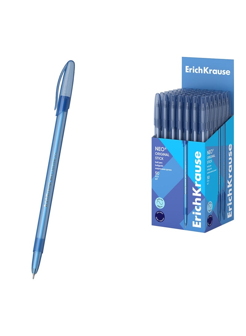 ErichKrause 50-Piece Neo Original Stick Ballpoint Pen 0.7mm Tip Blue Ink - Image 4