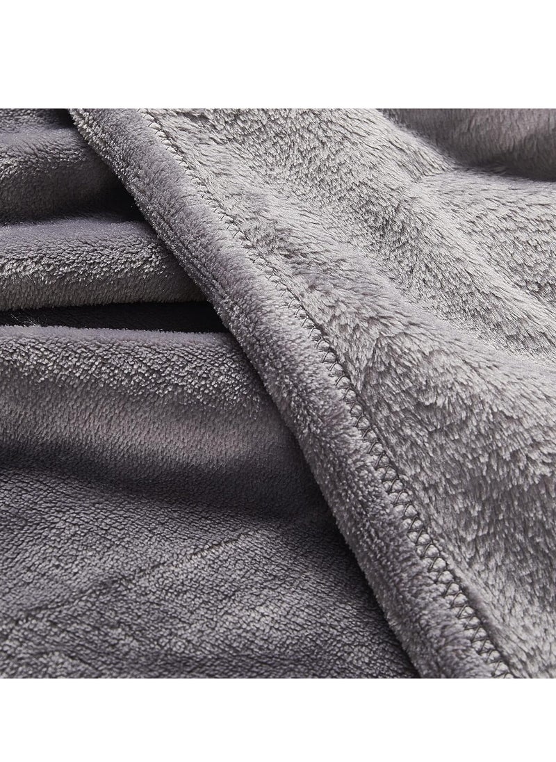 Moon - Flannel Microfiber Sofa Blanket, Luxury Light Silver Throw Blanket, King Size Lightweight and Comfortable for Bed and Sofa, Super Soft and Warm Purple Solid Color 220x200 cm - Image 1