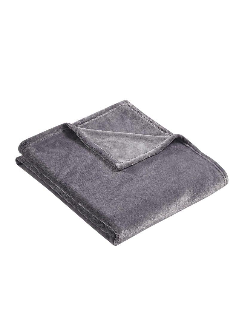 Moon - Flannel Microfiber Sofa Blanket, Luxury Light Silver Throw Blanket, King Size Lightweight and Comfortable for Bed and Sofa, Super Soft and Warm Purple Solid Color 220x200 cm - Image 1