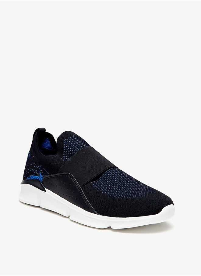 Dash - Men Textured Slip-On Sports Shoes with Panel Detail - Image 1