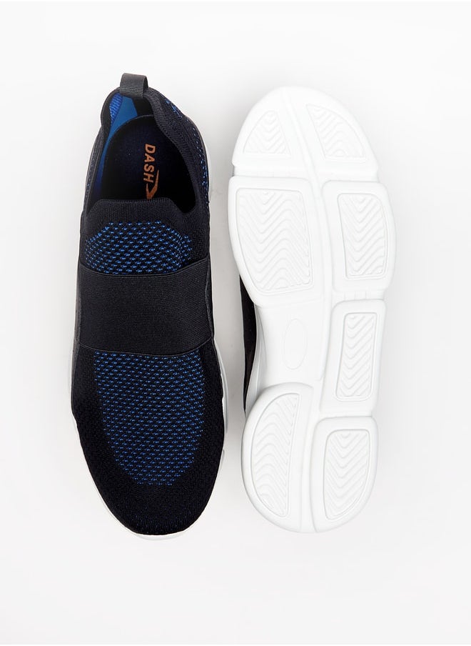 Dash - Men Textured Slip-On Sports Shoes with Panel Detail - Image 1