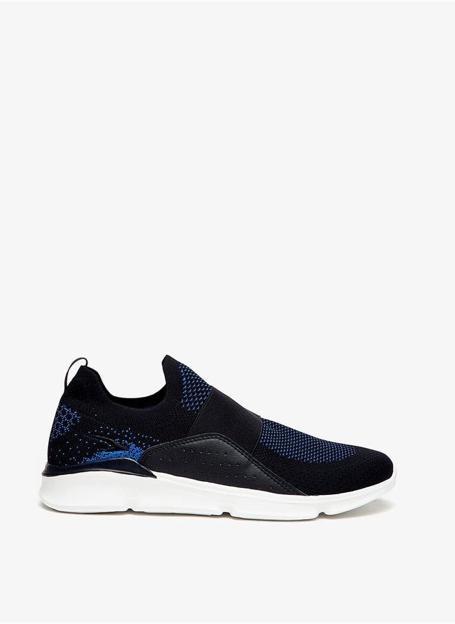 Dash - Men Textured Slip-On Sports Shoes with Panel Detail - Image 1