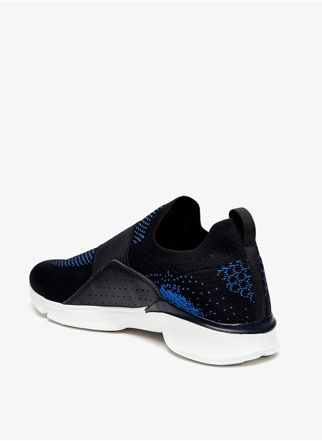 Dash - Men Textured Slip-On Sports Shoes with Panel Detail - Image 1