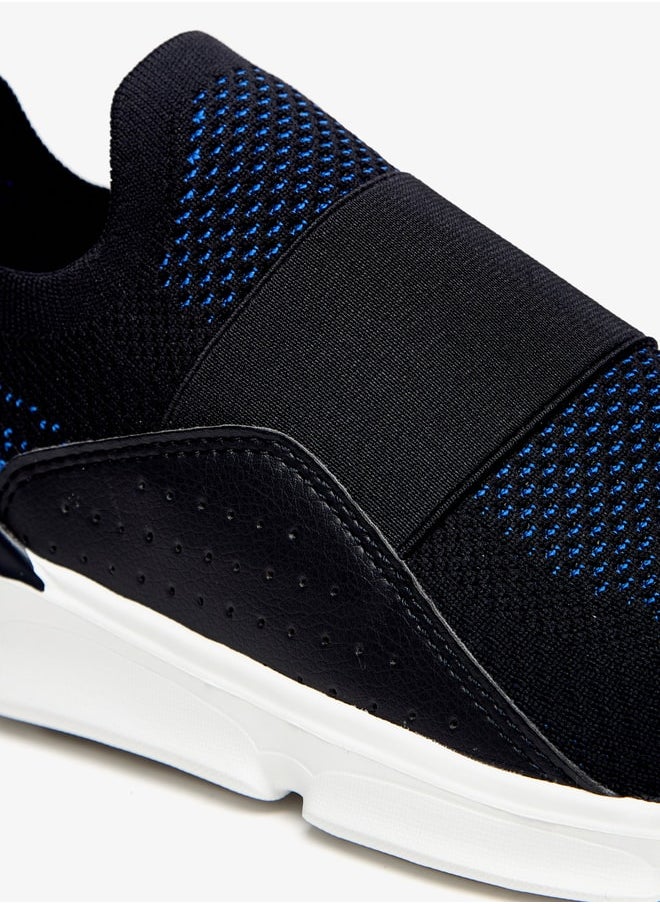 Dash - Men Textured Slip-On Sports Shoes with Panel Detail - Image 1