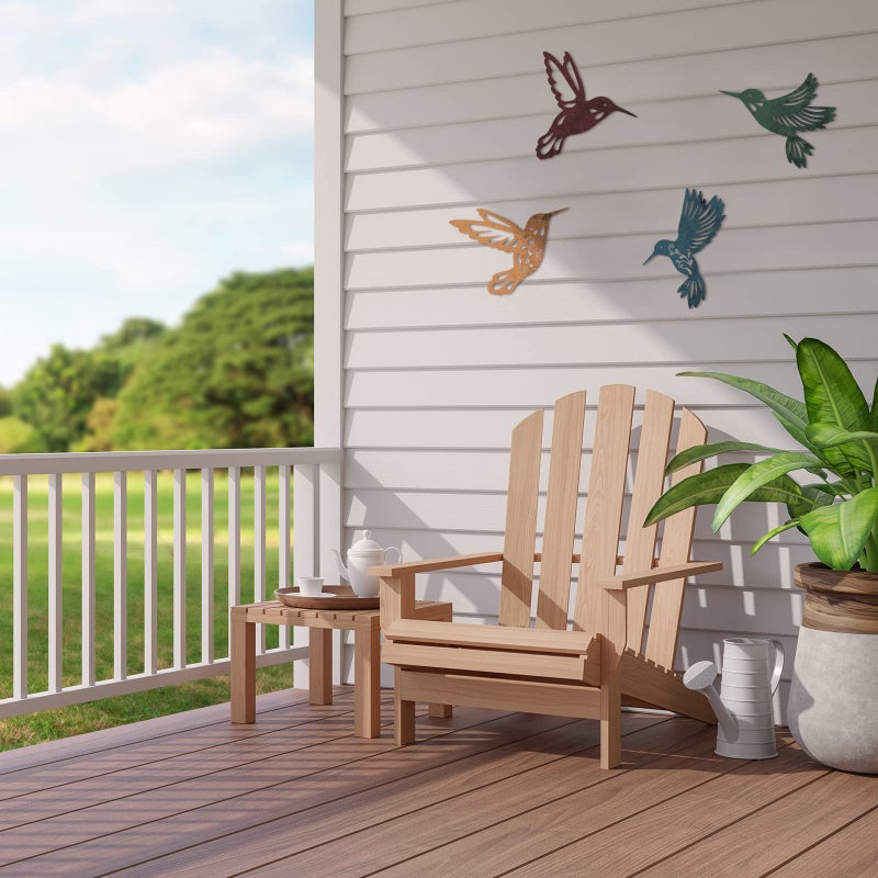 Teling 4 Pcs Metal Hummingbird Wall Art Metal Dragonfly Wall Decor for Modern Farmhouse Rustic Home Living Room Bedroom Kitchen Patio Indoor Outdoor Decor(Hummingbird) - Image 5