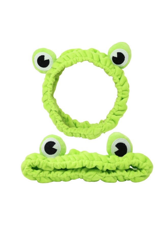 HONBAY 2Pcs Lovely Frog Headbands Cute Makeup Hair Hoops Elastic Animal Shower Hairbands Head Wrap Hair Accessories For Shower Spa Yoga Beauty And Sports - Image 1