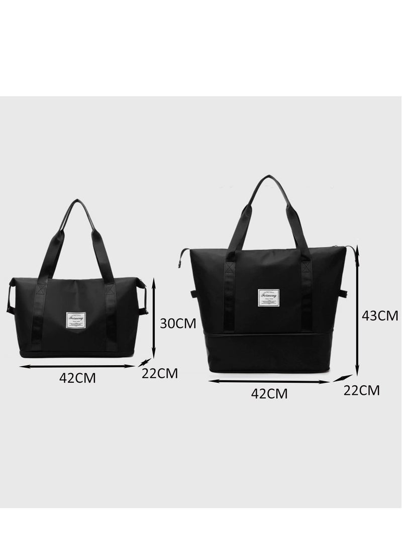 Expandable Travel Duffle Bag, Foldable Carry On Shopper Tote Bag Sports Gym Weekender Bag, Large Capacity Lightweight Waterproof Overnight Bag for Women and Men  - Image 4