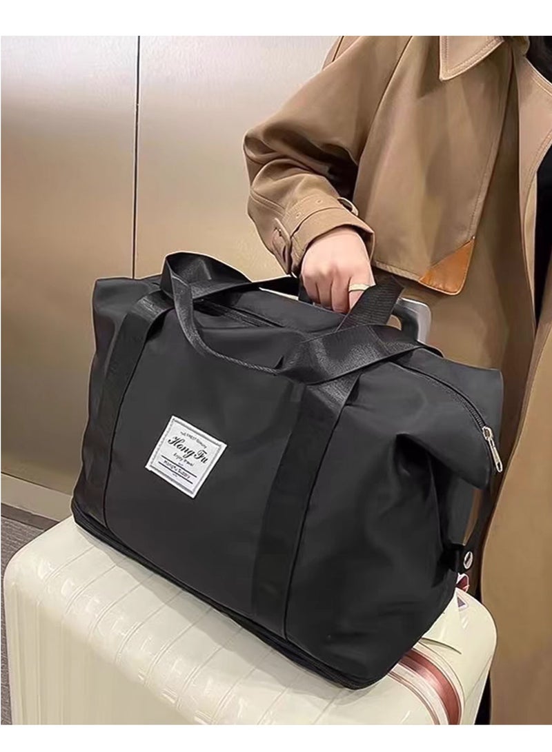 Expandable Travel Duffle Bag, Foldable Carry On Shopper Tote Bag Sports Gym Weekender Bag, Large Capacity Lightweight Waterproof Overnight Bag for Women and Men  - Image 3