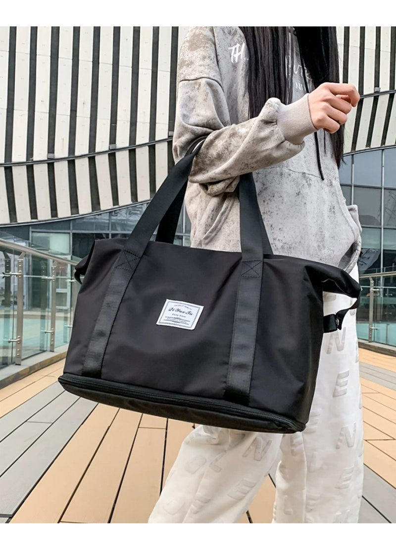 Expandable Travel Duffle Bag, Foldable Carry On Shopper Tote Bag Sports Gym Weekender Bag, Large Capacity Lightweight Waterproof Overnight Bag for Women and Men  - Image 2