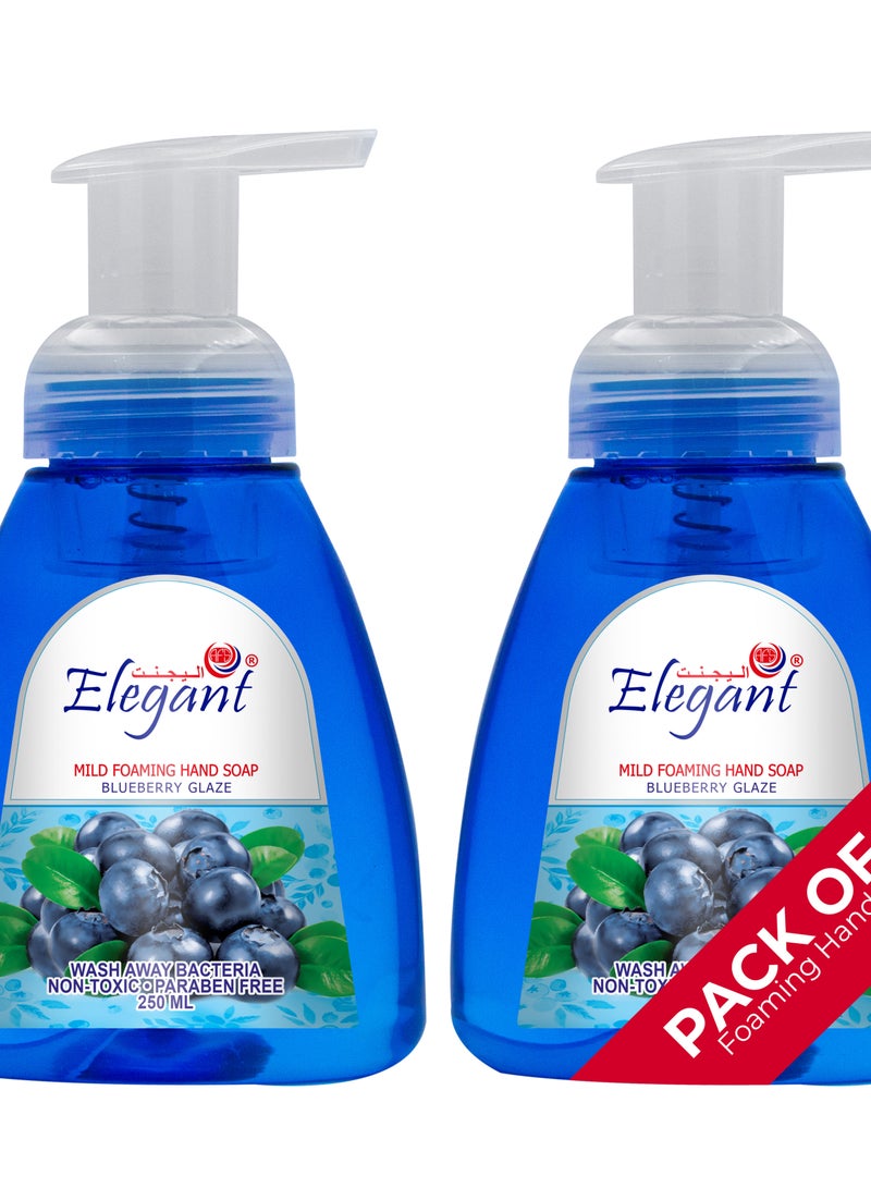 Elegant غسول يدين بتوت العليق 250 مل مع مضخة رغوية مجموعة من 2 - Image 1