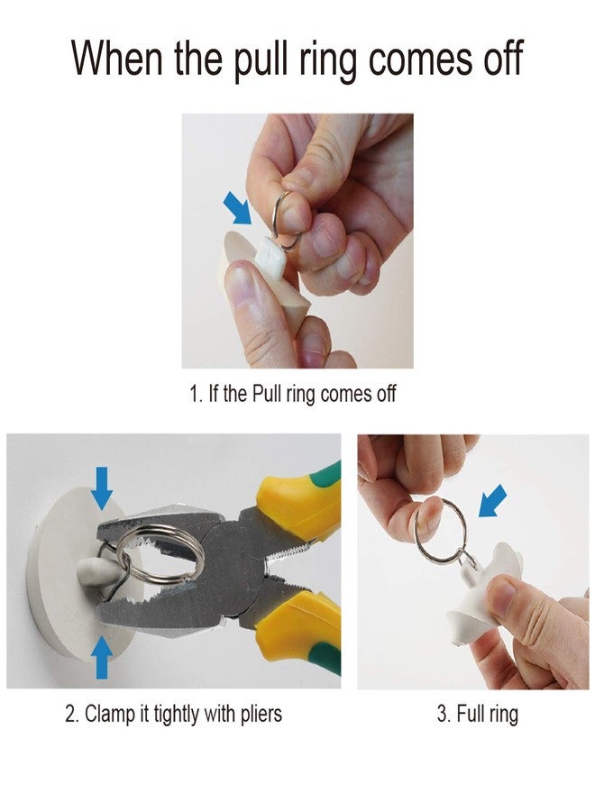 Hibbent 6 Pieces Drain Stopper, Rubber Kitchen Sink Drain, Sink Stopper Drain Plug with Pull Ring for Kitchen, Bathtub, Bathroom and Laundry Sink in 6 Different Sizes, White - Image 3