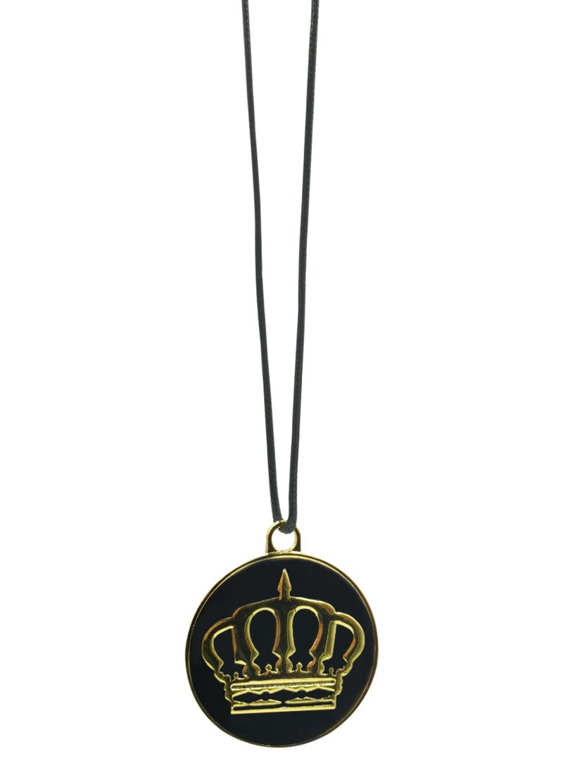 أف جيه قلادة تعليق مرآة معدنية صغيرة لتزيين السيارات، قطعة واحدة من قلادة شعار الملك - Image 3