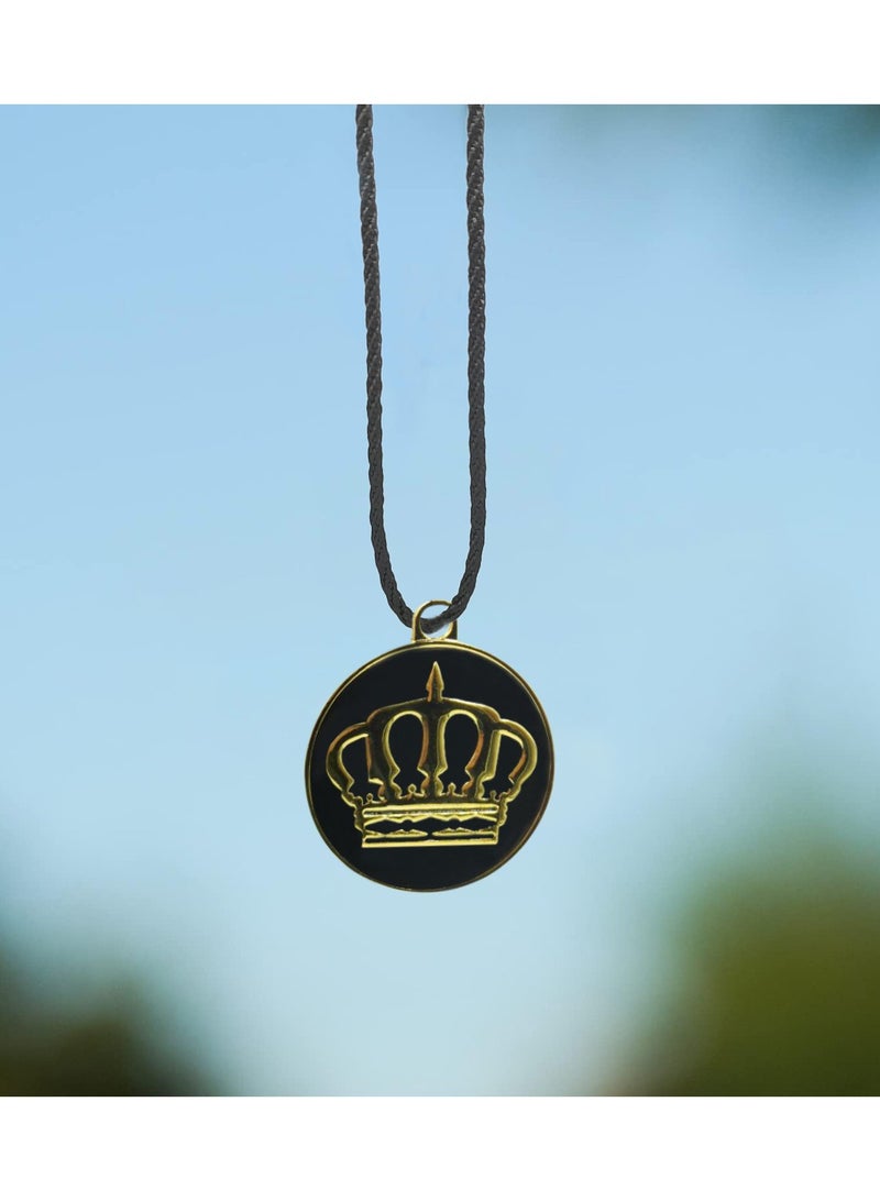 أف جيه قلادة تعليق مرآة معدنية صغيرة لتزيين السيارات، قطعة واحدة من قلادة شعار الملك - Image 4