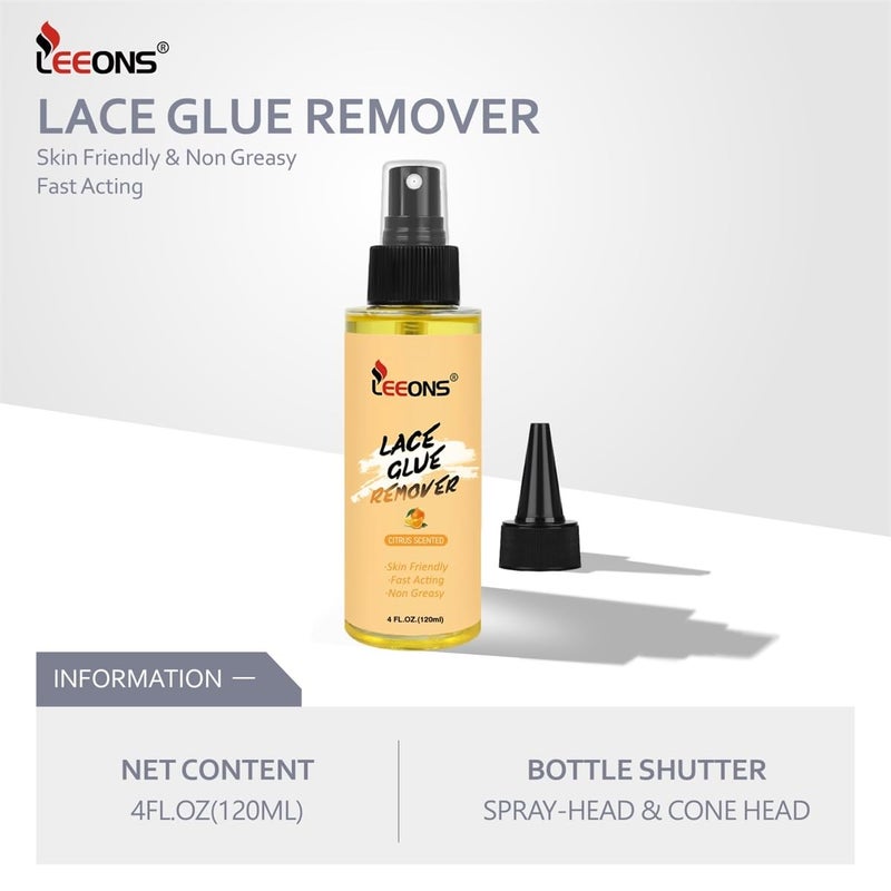 LEEONS 4OZ/120ML Tape Lace Remover Fast Acting/Bond Release Spray/Residue Removal Solution for Lace Wigs, Extensions, Hair Systems Tape & Lace Glue Remover NO Harsh Solvents, Harmful Fumes - Image 3