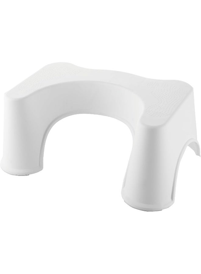 SKY-TOUCH Toilet Stool: Non-Slip Plastic Potty Stool Squatting Posture Poop Stool Portable Step Stool for Kids Improve Bathroom Posture and Comfort White  - Image 1
