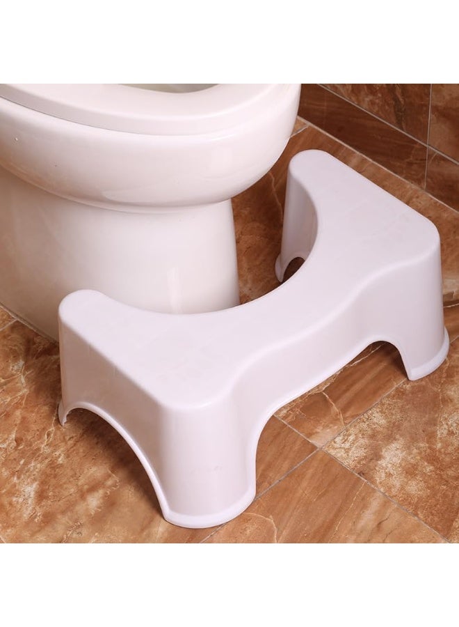 SKY-TOUCH Toilet Stool: Non-Slip Plastic Potty Stool Squatting Posture Poop Stool Portable Step Stool for Kids Improve Bathroom Posture and Comfort White  - Image 5