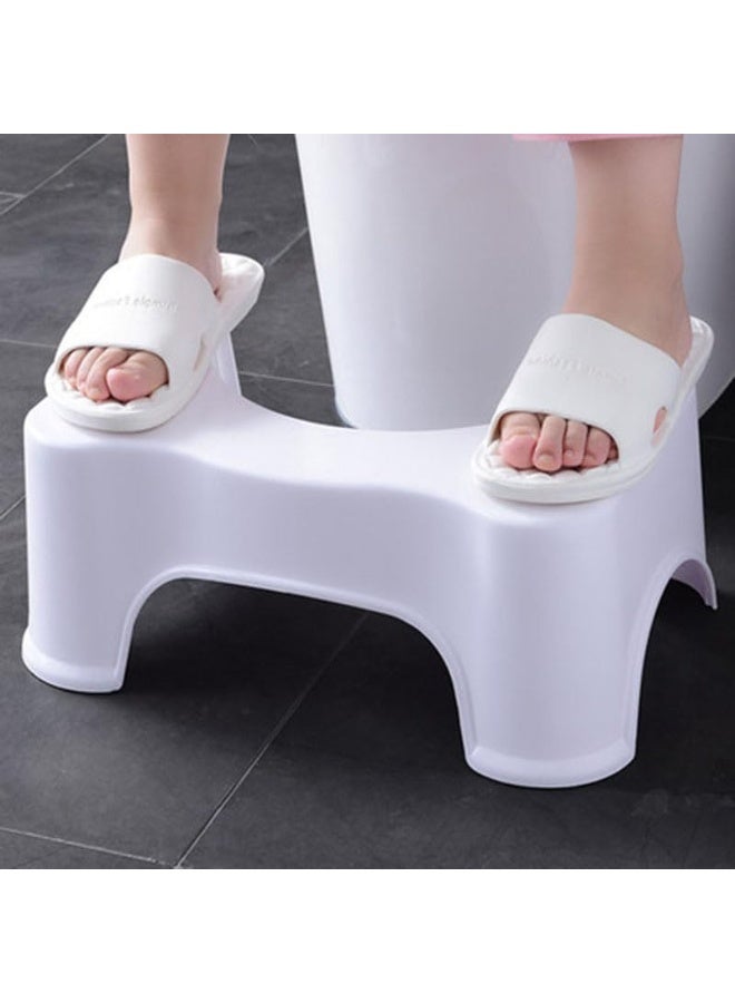 SKY-TOUCH Toilet Stool: Non-Slip Plastic Potty Stool Squatting Posture Poop Stool Portable Step Stool for Kids Improve Bathroom Posture and Comfort White  - Image 3