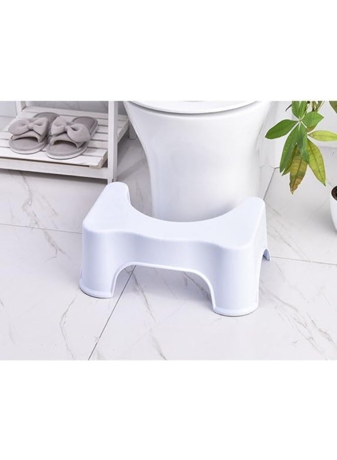 SKY-TOUCH Toilet Stool: Non-Slip Plastic Potty Stool Squatting Posture Poop Stool Portable Step Stool for Kids Improve Bathroom Posture and Comfort White  - Image 2