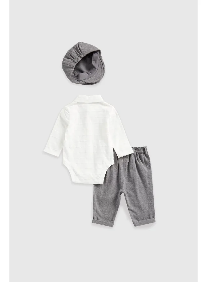 mothercare Shirt Bodysuit, Trousers and Cap Set