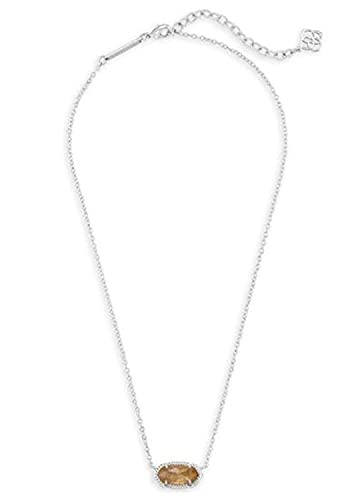 Kendra Scott Elisa Pendant Necklace for Women, Fashion Jewelry, Rhodium-Plated, Orange Citrine - Image 2
