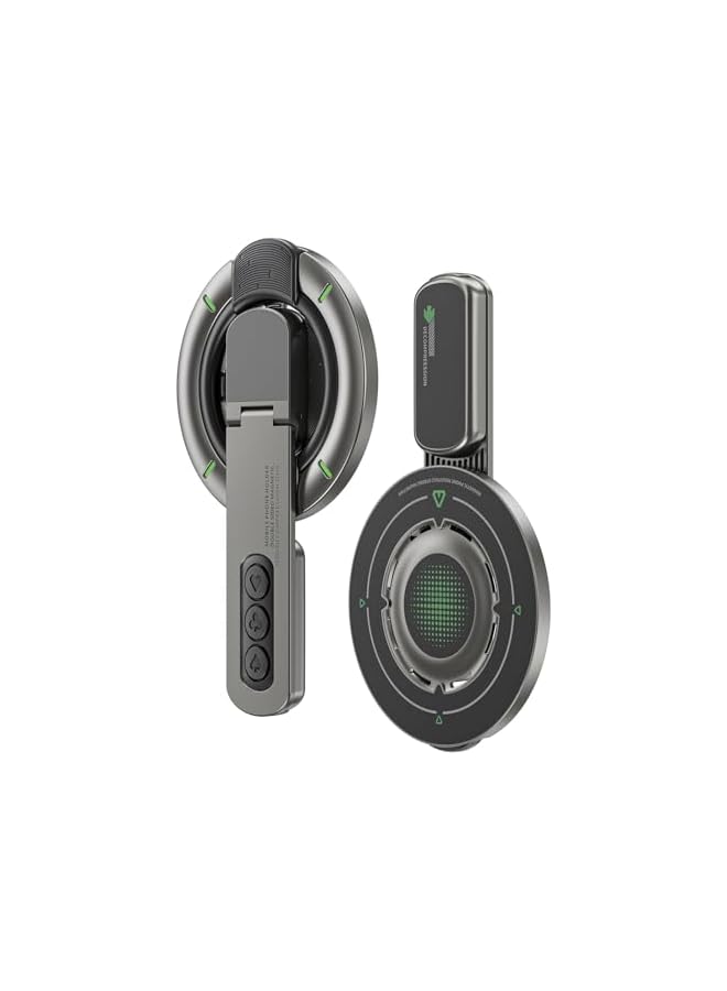 Green Tiger Magnetic Phone Hand Holder Removable [Double-Sided Magnet] Phone Grip with Adjustable Kickstand Compatible for iPhone 16/15/14/13/12 Series – Black - Image 2