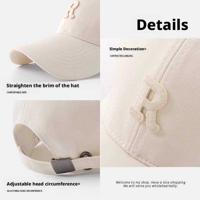 Unisex Big Head Sun Protection Baseball Cap with Large Brim and Embroidery - Image 5