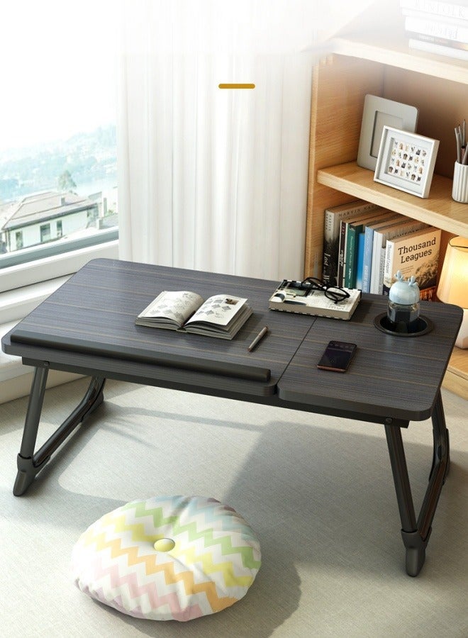 FPC Laptop Bed Tray Desk, Adjustable Folding Laptop Bed Table, Portable Standing Desk, Foldable Lap Tablet Desk with Cup Holder for Bed Couch Sofa Floor (Black)  - Image 2