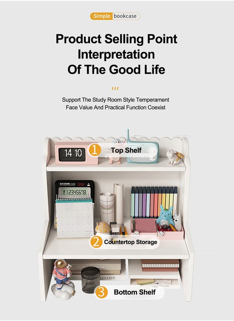 Kidle - Desktop Bookshelf Home Desk Cosmetic Organizer Dormitory Organizer Office Removable Multi-layer Desktop Double Shelves - Image 1