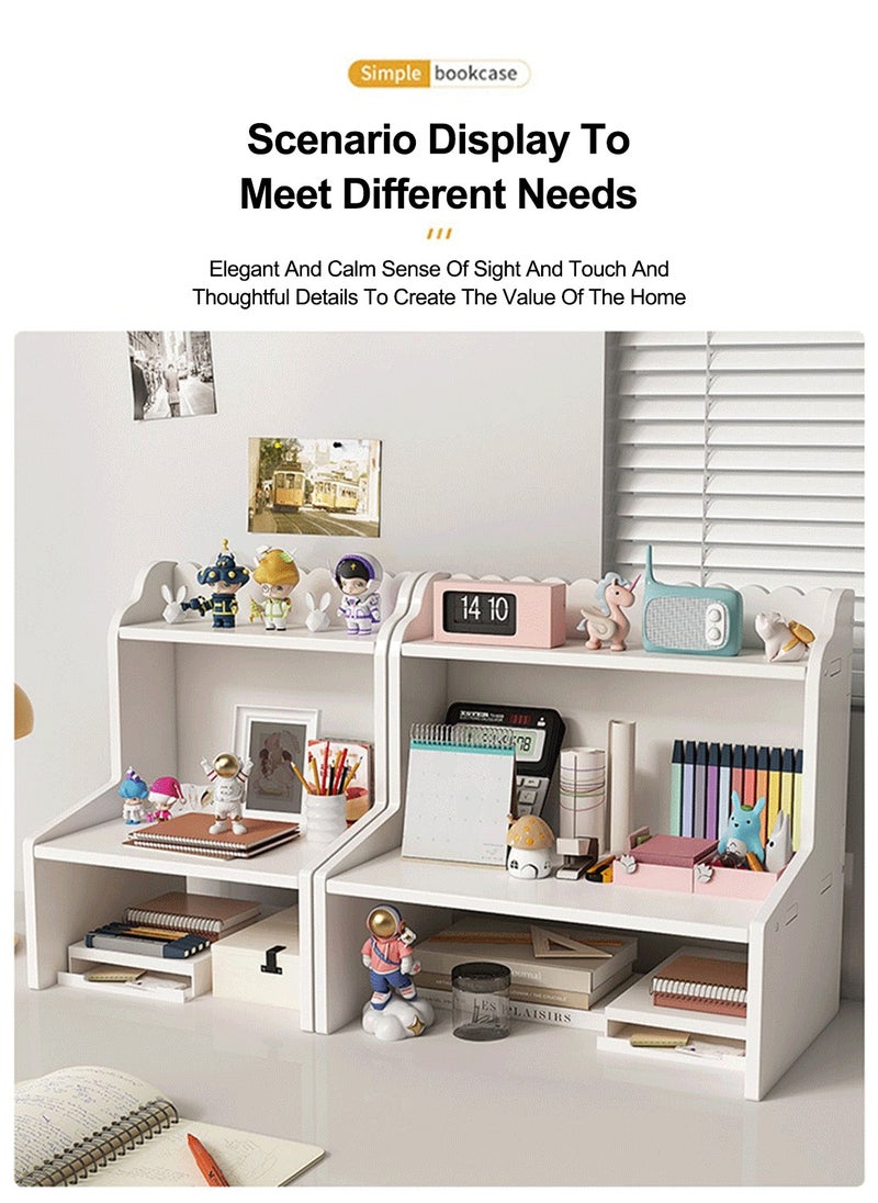 Kidle - Desktop Bookshelf Home Desk Cosmetic Organizer Dormitory Organizer Office Removable Multi-layer Desktop Double Shelves - Image 1