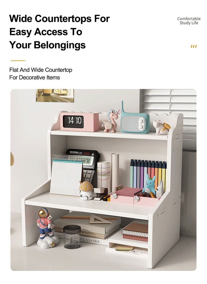 Kidle - Desktop Bookshelf Home Desk Cosmetic Organizer Dormitory Organizer Office Removable Multi-layer Desktop Double Shelves - Image 1
