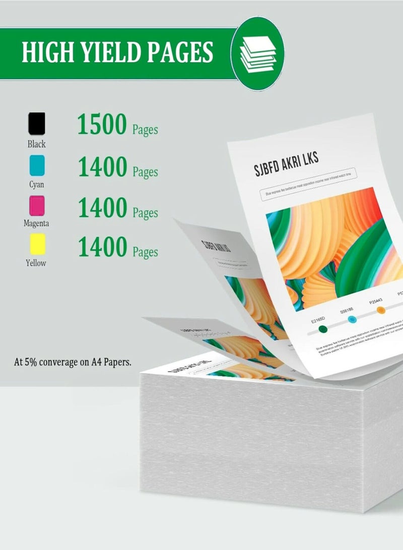 ايزي برنت حبر 205A مجموعة خراطيش حبر  (CF530A, CF531A, CF532A, CF533A) متوافقة مع طابعات HP MFP M180n وMFP M181fw وMFP M181fn - أسود، أزرق سماوي، أصفر، أحمر أرجواني - Image 3