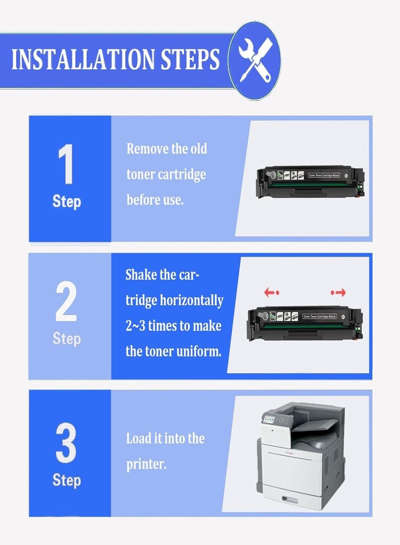 ايزي برنت حبر 205A مجموعة خراطيش حبر  (CF530A, CF531A, CF532A, CF533A) متوافقة مع طابعات HP MFP M180n وMFP M181fw وMFP M181fn - أسود، أزرق سماوي، أصفر، أحمر أرجواني - Image 5