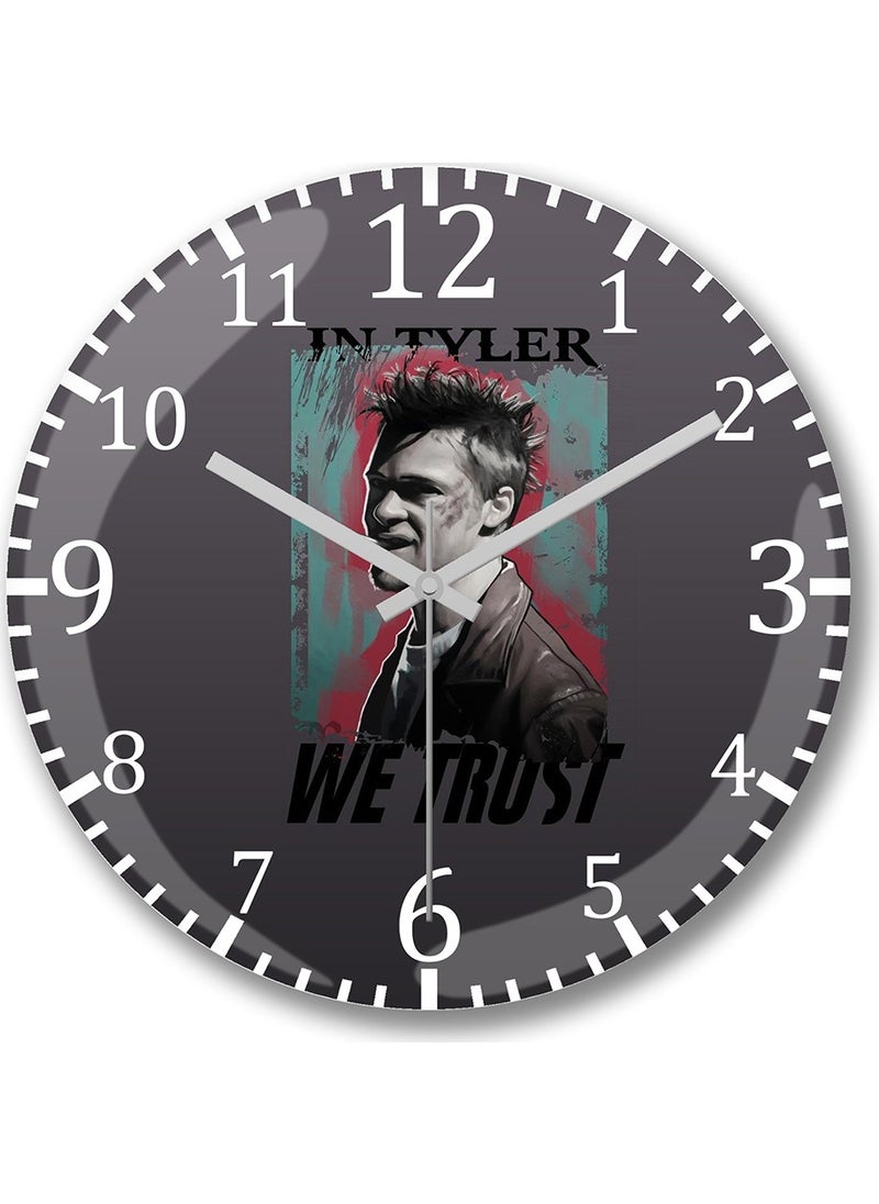 Baskı Dükkanı - Print Shop Camiseta Clube Wall Clock Curved Real Glass - Image 1