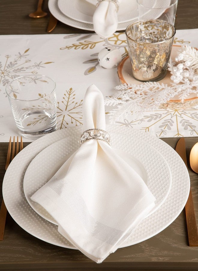 DII Holiday Dining Table Linen Sparkle Metallic Kitchen Décor, Napkin Set, 20x20, Silver Metallic Stripe, 6 Piece - Image 5