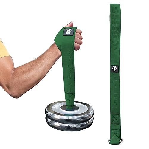 J Bryant Arm Wrestling Training Strap Belt Hand Grip- Ideal for Wrist Forearm and Biceps Workouts Multifunctional Home Gym Fitness Equipment Compatible with 1 inch and 2 inches Barbell Plates (Green) - Image 4