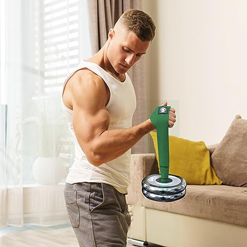 J Bryant Arm Wrestling Training Strap Belt Hand Grip- Ideal for Wrist Forearm and Biceps Workouts Multifunctional Home Gym Fitness Equipment Compatible with 1 inch and 2 inches Barbell Plates (Green) - Image 2