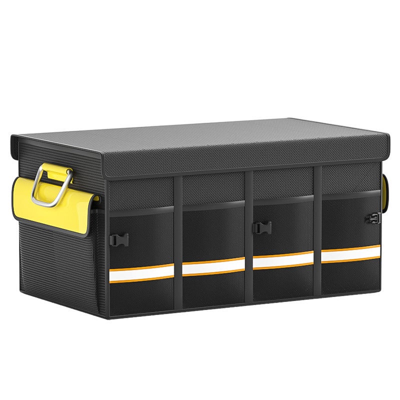 Car Trunk Organizer Storage Box, Foldable Waterproof 108L with Cover, Black - Image 5